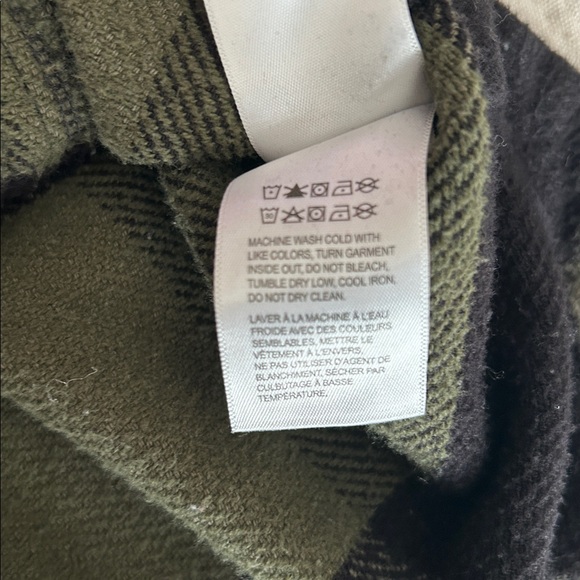 Lucky Brand oversized green & black plaid shacket shirt jacket Medium Pre-Owned - Picture 7 of 14